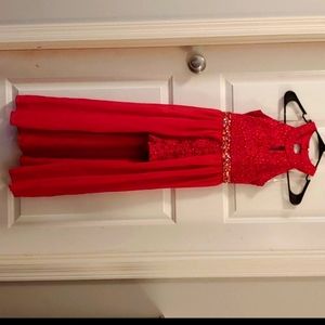 Girls Red Romper like new